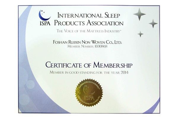 Çin FOSHAN RUIXIN NON WOVEN CO.,LTD Sertifikalar